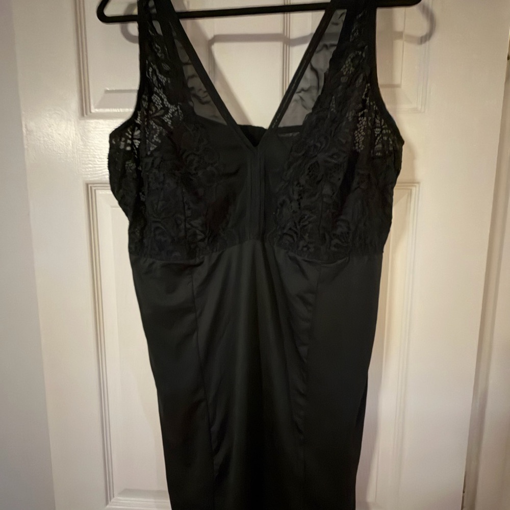 Torrid Black Satin & Lace Nightgown